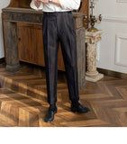 Bonsir High Waist Business Dress Pants Men Ankle Length Office Social Slim Fit Suit Pant Classic Streetwear Trousers Pantalones Hombre