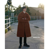 Bonsir Winter Thicke Woolen Coat Men Warm Fashion Casual Long Woolen Coat Men Korean Loose Trench Coat Mens Overcoat Large Size M-5XL