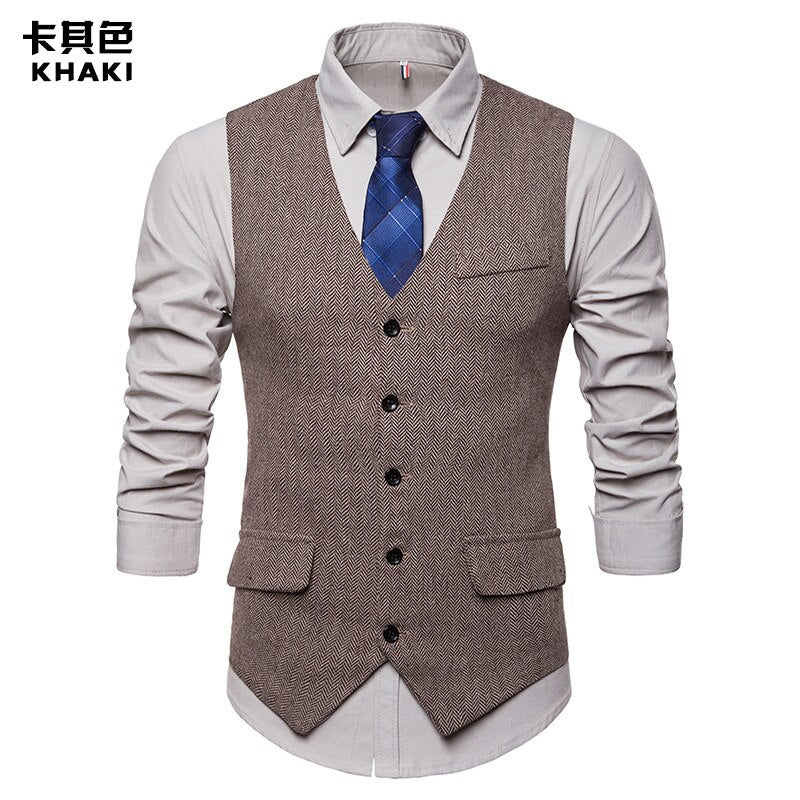 Bonsir KB New Arrival Dress Vests For Men Slim Fit Mens Suit Vest Male Waistcoat Gilet Homme Casual Sleeveless Formal Business Jacket