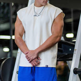 Bonsir Summer Men's Clothes Casual Loose O Neck Sleeveless T Shirts Fashion Letter Print Simple Sports Tees Shirt Men Leisure Tank Tops