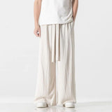 Bonsir Cotton Linen Vintage Men’s Harem Pants Harajuku Oversized Casual Man Wide Leg Pants Loose High Quality Men Trousers Jogger Pants