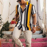 Bonsir Social Shirt Luxury Men's Shirt Casual Fashion Print Short Sleeve T-shirt Summer Loose Tops Tees Lapel Shirts For Men Clothing