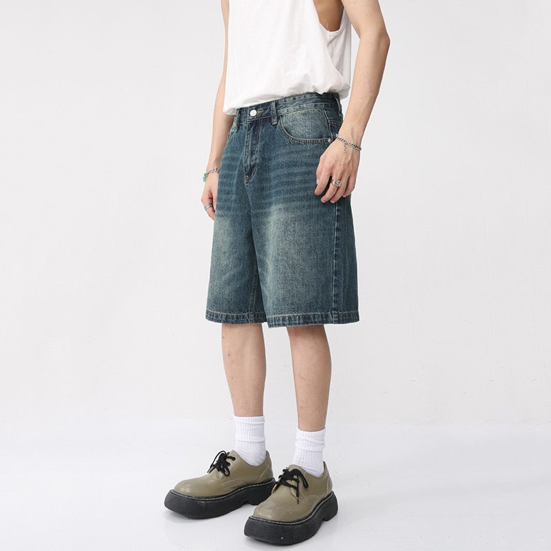 Loose Denim Shorts Men's Jeans Fashion Street Hip Hop Denim Shorts Multi  Pocket | eBay