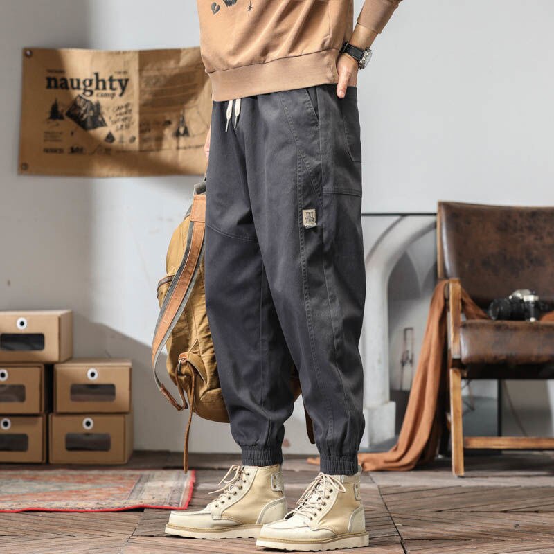 Bonsir American High Street Men's Brand Cargo Pants Loose Fashion Large Size Male Trousers Casual Hip Hop Streetwear