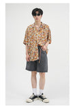 Bonsir Summer Hawaii Shirt For Men Short Sleeve Casual Loose Fashion Holiday Tops Couple Style Floral Print Colorful Beach Retro Blouse