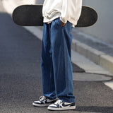 Bonsir Blue White Black Wide-leg Jeans Men's Fashion Casual Retro Baggy Jeans Mens Streetwear Loose Hip-hop Straight Denim Trousers Men