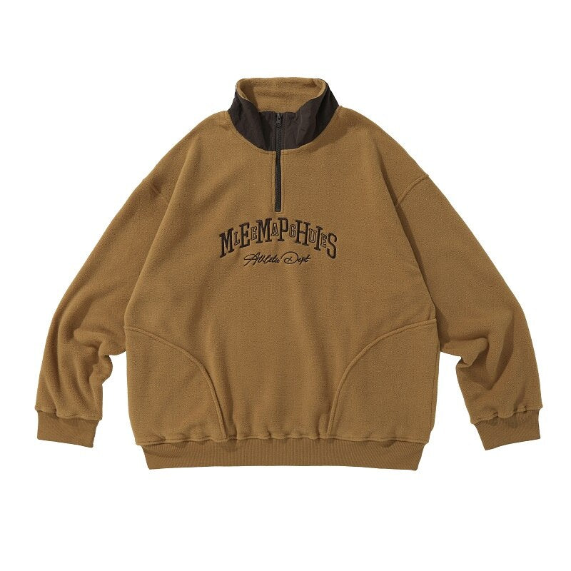 Contrast embroidered letter fleece on sale hoodie