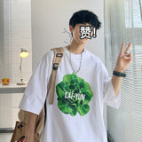 Bonsir Summer Lettuce Printed T-shirts Men Women Oversized Tees Harajuku Casual Short Sleeve T shirt Korean Loose Tops Men Clothing