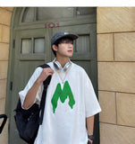 Bonsir Summer new 280g pure cotton men's short sleeved t-shirt trendy couple China-Chic printed loose half sleeve 2023 white t shirt
