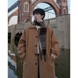 Bonsir Winter Thicke Woolen Coat Men Warm Fashion Casual Long Woolen Coat Men Korean Loose Trench Coat Mens Overcoat Large Size M-5XL