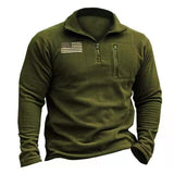Bonsir Fashion Vintage Men Hoodie Pullover Outwear Solid Men Outdoor Fleece Warm Henley Collar Tactical Zip Pocket Sweatshrt Male Tops