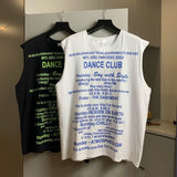 Bonsir New Summer Vest Hooded Sleeveless T-Shirt Boys Print Graffiti Punk Rock Tide Brand Loose Sweater Hip-hop Hoodie Vest