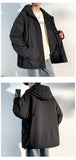 Bonsir New Fashion Hooded Warm Coat Men Casual Oversize Jacket Loose Baggy Streetwear Front Pocket Hiphop Clothing