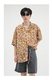 Bonsir Summer Hawaii Shirt For Men Short Sleeve Casual Loose Fashion Holiday Tops Couple Style Floral Print Colorful Beach Retro Blouse