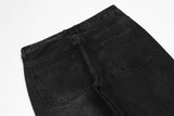 Bonsir Streetwear Washed Ripped Retro Spliced Casual Mens Jeans Straight Pockets Harajuku Vibe Style Couple Denim Trousers