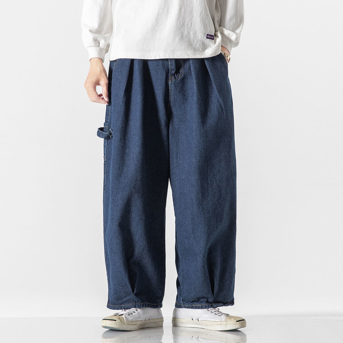 Bonsir Big Pockets Casual Cargo Pants Men's Streetwear Vintage Trousers  Hip-hop Overalls Fashion Loose Straight Wide Leg Pants Men