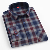 Bonsir Mens Designer Clothes Plaid Flannel Casual Shirt Long Sleeve 100Cotton High-quality Brand Fahison Spring Autumn Regular Blouses