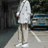 Bonsir Men's Fashion Trend Streetwear Trousers Korean Loose Student Cargo Casual Pants Green/black/khaki Color Suit Pants M-2XL