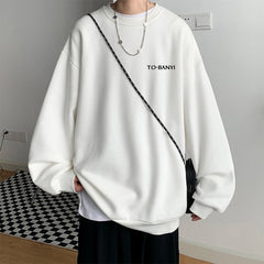 Bonsir Harajuku Men Casual Sweatshirts Oversized Autumn Winter Male O Neck Hoodies Korean Fashion Unisex Sport Pullovers