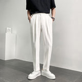 Bonsir Men's Fashion Trend Casual Pants Business Design Cotton Suit Pants Formal White/brown/blue/black Color Trousers M-2XL