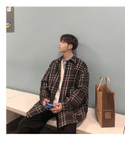 Bonsir Plaid large jacket men's coat spring autumn new fashion Plaid loose top trend large winter military jackets fall Genuine