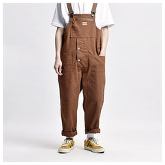 Bonsir Male Japan Harajuku Streetwear Hip Hop Jumpsuit Bib Trousers Overalls Men Women Couple Loose Casual Wide Leg Cargo Pants