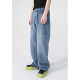 Bonsir Summer Spring New Korean Men's Denim Pants High Quality Edition Loose Elastic Waist Straight Sleeve Casual Jeans for Men