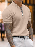 Bonsir Summer Short Sleeve Knitted Solid Polo Shirts Men Fashion Zippers Turn-down Collar Pullover Tops Casual Mens Clothes Slim Polos