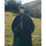 Bonsir Winter Thicke Woolen Coat Men Warm Fashion Casual Long Woolen Coat Men Korean Loose Trench Coat Mens Overcoat Large Size M-5XL