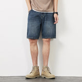 Bonsir Men's Summer Thin Denim Shorts Retro New Casual Straight Wide Leg Jeans Shorts Male Fashion Brand Clothes Loose Denim Shorts