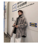 Bonsir Plaid large jacket men's coat spring autumn new fashion Plaid loose top trend large winter military jackets fall Genuine