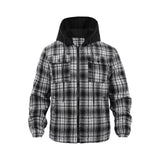Bonsir Men's Autumn Winter Plaid Shirt Outwear Hood Mens Cashmere Thicken Shirt zipper Hoodies Jacket Men