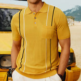 Bonsir Men's Short Sleeve Polo Shirt with Collar: Classic Style for Casual or Formal Wear
