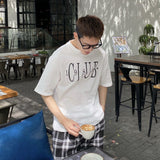 Bonsir Summer Men's Korean Style Casual Printed T-shirts Short Sleeve Round Neck T Shirts Green/white Color Top Clothes Tshirts
