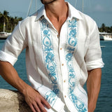 Bonsir Summer Men Hawaiian Shirt 3d Print Beach Holiday Long Sleeve Oversized Tops Tee Shirt Fashion Casual For Man Blouse Camisa 2023