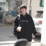 Bonsir Spring Clothes Black Grey Hoodie 340G Letter Hoodie City Boy Student Clothing