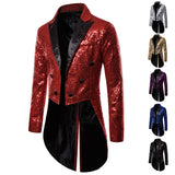 Bonsir Men Shiny Sequin Glitter Embellished Blazer Jacket Men Nightclub Prom Suit Blazer Costume Homme Singers Stage Clothes Tuxedo new