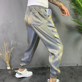 Bonsir Fashion Men's Harem Pants Summer Thin Sweatpants Ins Wind Bright Side Reflective Hip-hop Trousers Streetwear Man Clothiong 5XL