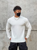 Bonsir Spring New Fitness Long-sleeved T-shirts Men O-Neck Solid Color Sweatshirt Casual Oversized Tops Running Sports Loose Clothes