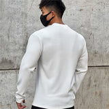 Bonsir Spring New Fitness Long-sleeved T-shirts Men O-Neck Solid Color Sweatshirt Casual Oversized Tops Running Sports Loose Clothes