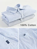 Bonsir New Summer Blue Striped Shirts Men Breathable Cotton Short Sleeve Fashion Pocket Daily Loose Casual Shirts Male Clothing