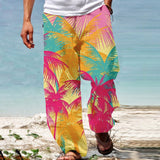 Bonsir Casual Loose Drawstring Waist Men's Pants Spring Summer Fashion Graphic Printed Beach Long Pant Hawaii Men Vacation Trouser