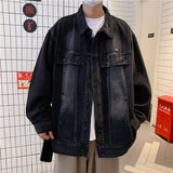 Bonsir Autumn Denim Jacket Men Fashion 5 Color Vintage Denim Jackets Mens Japanese Streetwear Hip Hop Loose Bomber Jacket Men S-3XL