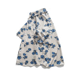 Bonsir Short Sleeve Casual Shirts Loose Lapel Trend Printed Flower Beach Shirt Men's Clothes Thin Summer New Versatile Outer Tops