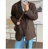 Bonsir Men's High-quality Casual Suit Jackets Formal Western-style Clothes Loose Black/brown/green Blazers Business Coats S-XL