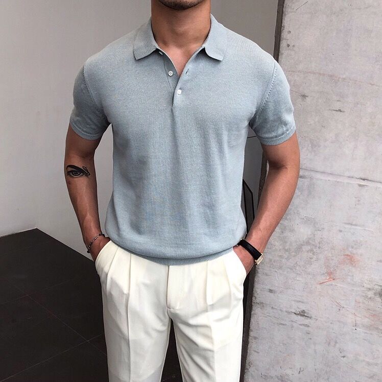 Bonsir Summer Knitted Polo Shirt Solid Color Business Casual POLO Men Short Sleeve Shirt High Quality Golf Shirts Mens Clothes