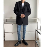Bonsir Men's High-quality Casual Suit Jackets Formal Western-style Clothes Loose Black/brown/green Blazers Business Coats S-XL