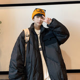 Bonsir Winter Jacket Men Warm Fashion Khaki Black Casual Thickened Plaid Jacket Men Korean Loose Thick Short Coat Mens Parker Clothes