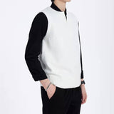 Bonsir Sweater New Autumn V-neck Sleeveless Sweater Vest Men Solid Color Loose Casual Brown Vest Harajuku Sweater for Men