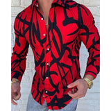 Bonsir Fashion Floral Printed Short Sleeve Shirts Men Spring Summer Casual Loose Turn-down Collar Buttoned Cardigan Shirt Men's Clothes